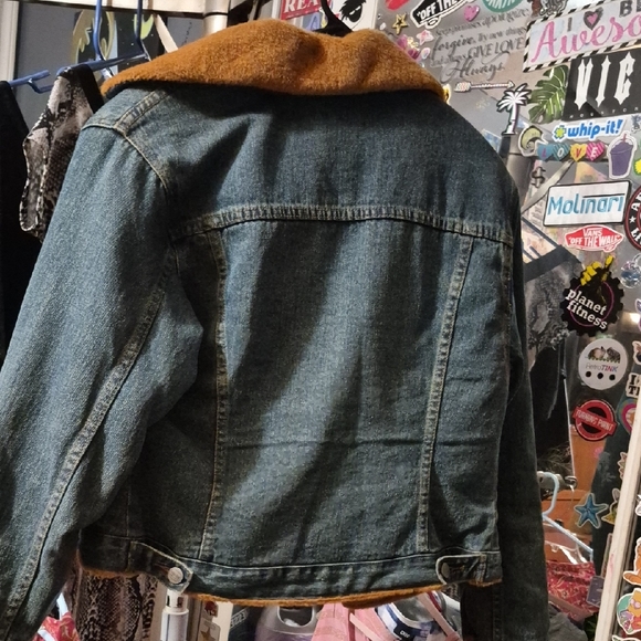 Denim Jacket with Faux Fur Lining - Picture 3 of 3